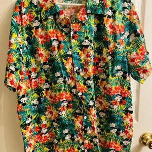 Disney Mickey Hawaiian Men's Floral Mickey Mouse Shirt - Multicolor